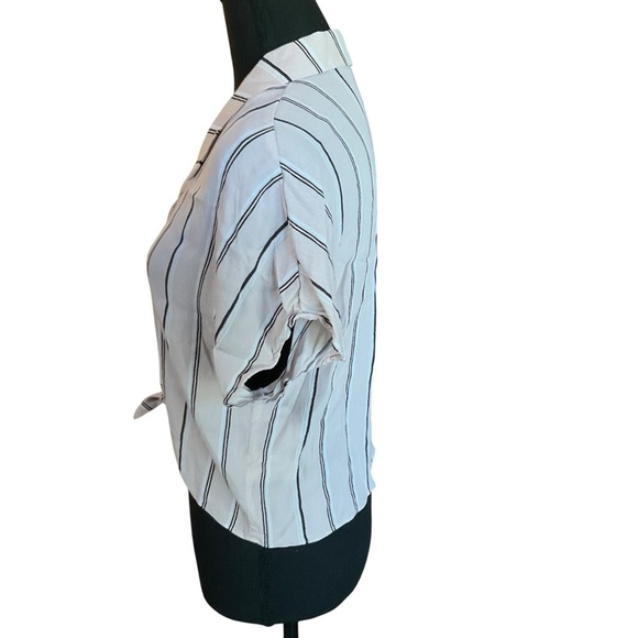 Wilfred Free Striped Tie-Front Blouse | Size Small - Picture 2 of 8